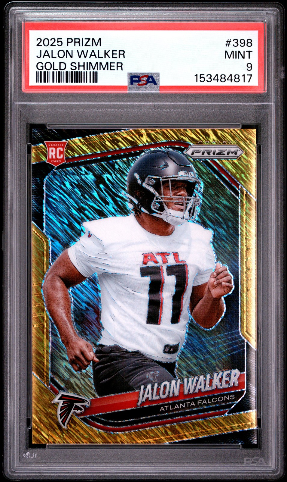 Jalon Walker Panini Prizm #398 Gold Shimmer