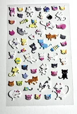 Kawaii Cat Puffy 3D Stickers – Cute Cartoon Cats, Scrapbooking & Journaling