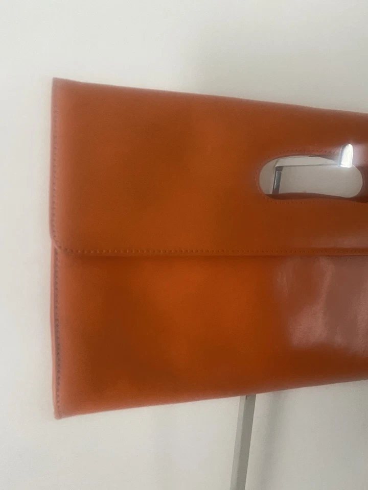 Hobo International Bolso de Mano de Cuero Bolso sin asas Cartera Naranja Boho Chic De Colección Foto 3 de 4