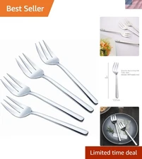 Elegant Set of 4 Polished Stainless Steel Serving Forks - 9 Inch Buffet Utensils