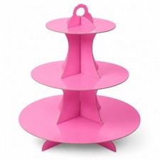 Pink Cupcake Stand 3 Tier Cupcake Tower Stand Cardboard Cupcake Stand Display...