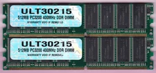 1GB 2x512MB PC-3200 DDR-400 Ultra Ram Memory Kit ULT30215 DDR1 Infineon PC3200