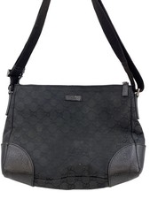 GUCCI Shoulder Bag GG Canvas Canvas BLK