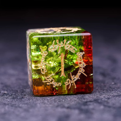 Colorful Glass Dice Set COC Cthulhu D&D D20 D6 Elven Script MTG