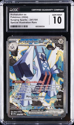 2024 POKEMON SPECIAL ILLUSTRATION RARE #241/191 ARCHALUDON EX CGC 10