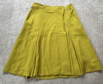 Rochas Green Rayon Blend Wrap Like Pleated Skirt Sz. 40 ( 4)