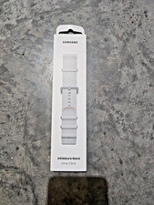 New Samsung Galaxy Watch 7 Fabric Athleisure Band Silver One Click Medium/Large
