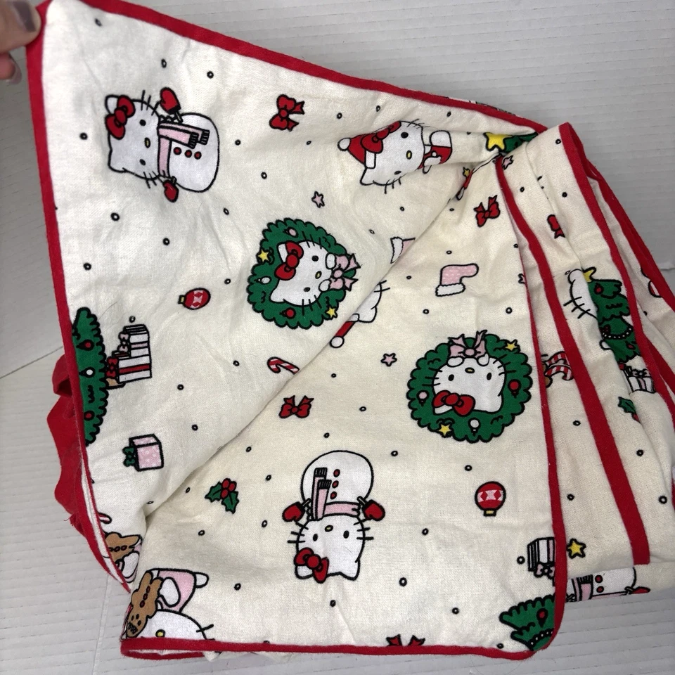 Funda nórdica Pottery Barn TEEN Hello Kitty orgánica navideña lazos rojos ~ COMPLETA/REINA Foto 4 de 4