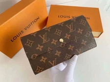 Authentic Louis Vuitton Portefeuille Sarah Monogram Long Wallet – Brown