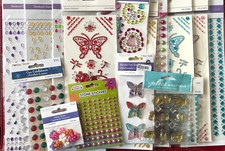 YOU CHOOSE - CRYSTAL PEARL GEM STONE 3D STICKERS - BEAUTIFUL RARE