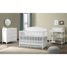 Oxford Baby North Bay 4-in-1 Convertible Crib, Snow White, GREENGUARD Gold Certi