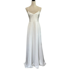 NWT Show Me Your MuMu Godshaw Goddess Gown Medium Ivory Luxe Satin Wedding