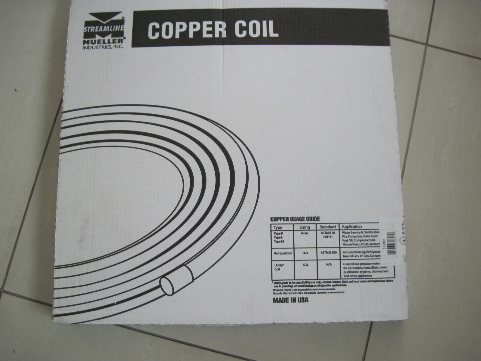 STREAMLINE  5/8 in. OD x 50 ft. Soft Copper Refrigeration Coil Tubing D10050P