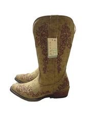 Roper Womens Size 8.5 Riley Scroll 12in Snip Toe Boots 09-021-1566-2854