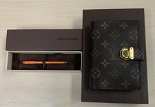 Louis Vuitton Monogram Koala Small Ring Agenda Cover Orange w/Matching Pen New