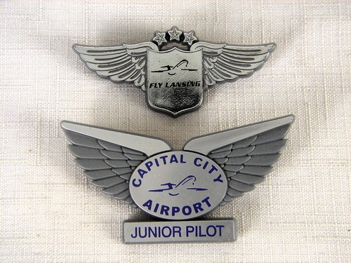 Vintage Capital City Airport Fly Lansing Junior Pilot Wings Pin Lot