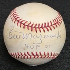 BILL MAZEROSKI Signed 2001 HALL OF FAME Official Baseball-PITTSBURGH PIRATES-JSA
