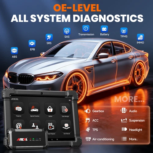 ANCEL X7 All System Bidirectional OBD2 Scanner TPMS SRS DPF Diagnostic Tool