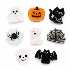 8Pcs Halloween Hair Clips, Mini Claw Clips Pumpkin Ghost Bat Accessories