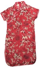 Chinese Cheongsam Traditional Qipao Dress Red Gold Black Pullover Kids See Desc