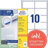 Avery Zweckform Universal-Etiketten, 97 X 55 Mm, Weiß 1 Bis 40 Stk Spare Bis 20%