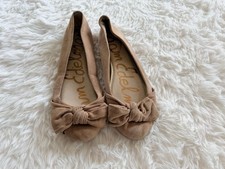 Sam Edelman Raz Tan Suede Bow Ballet Flats