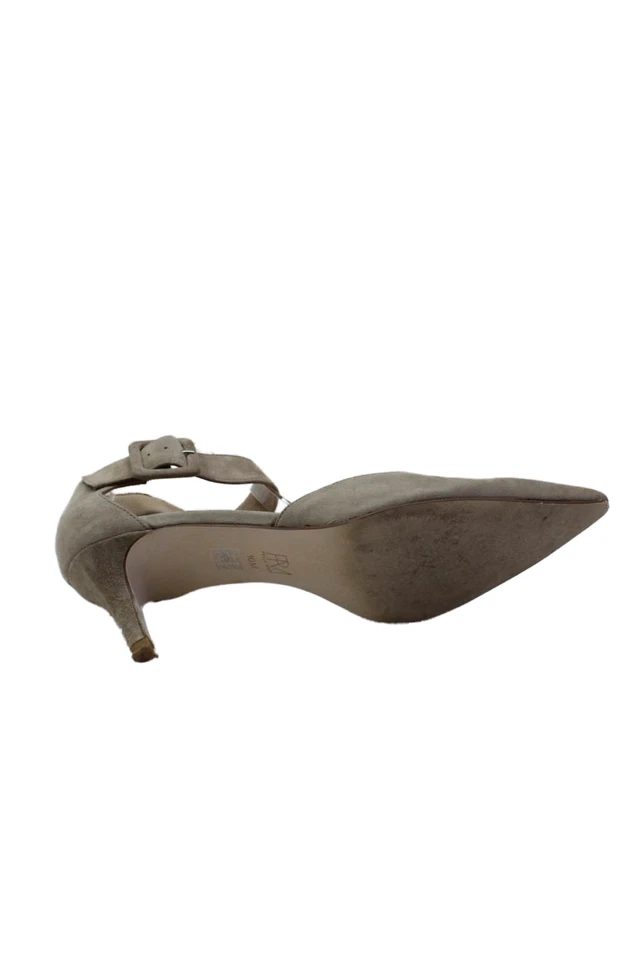 Pelle Moda Womens Cone Heel Pointed Toe Dorsay Ankle Strap Pumps Brown Size 10M - Image 4 of 4