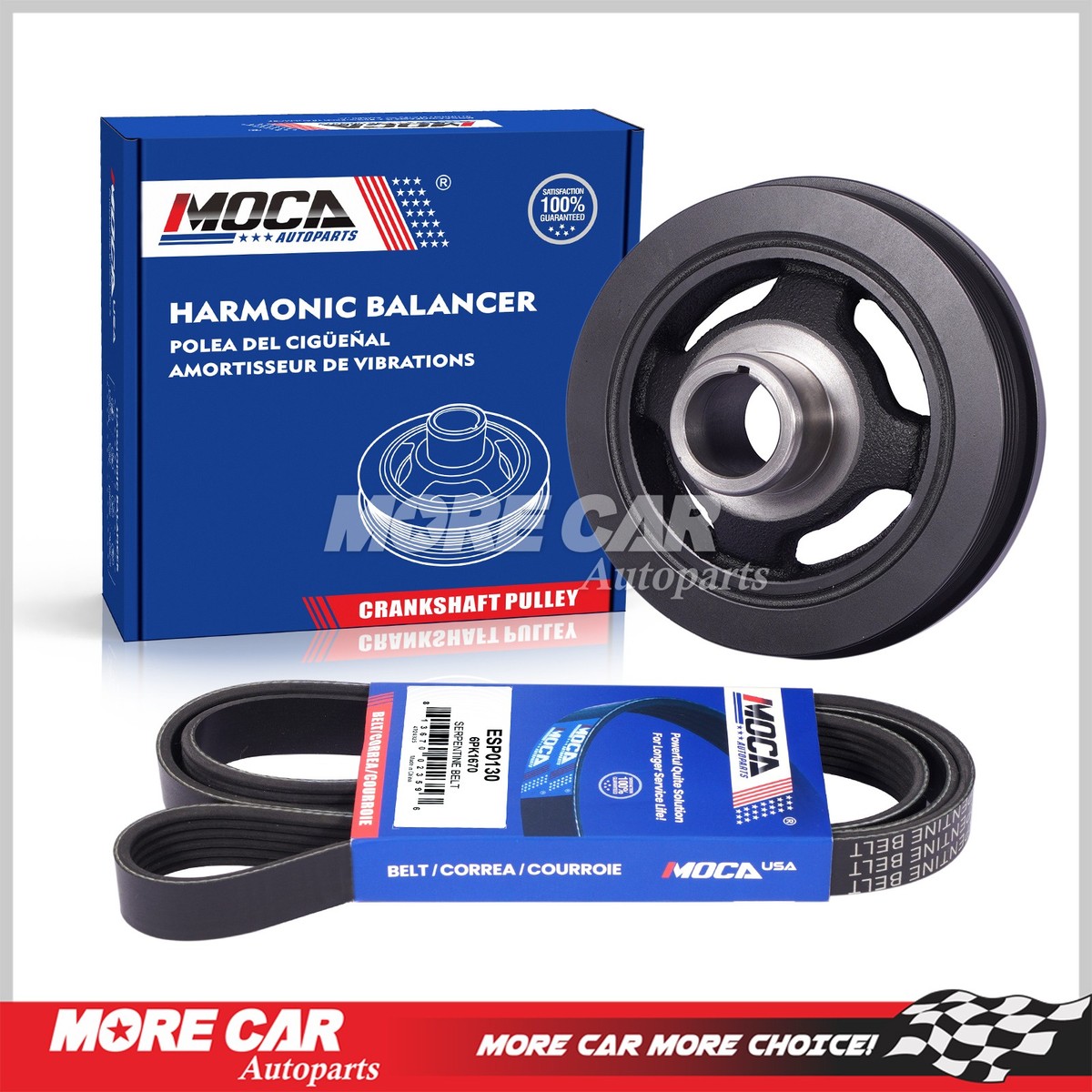 Harmonic Balancer w/ Serpentine Belt for 14-19 Chrysler 300 Dodge