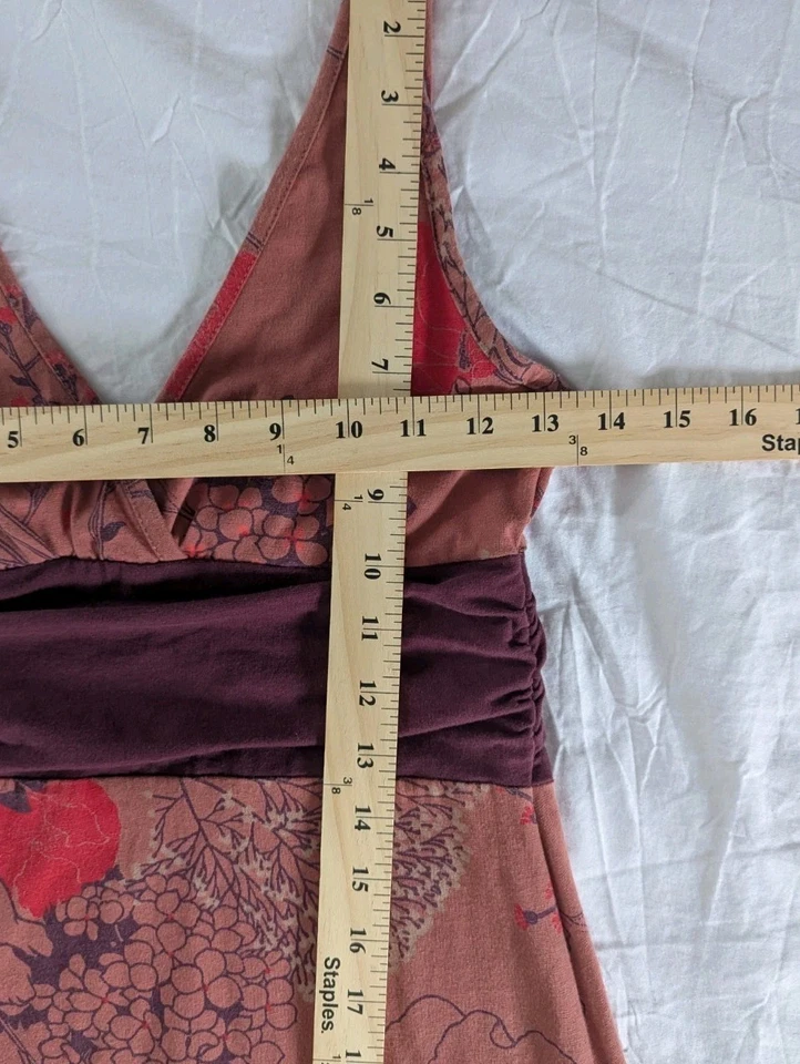 Patagonia Sleeveless Babydoll Dress Sz XS Aline Floral Organic Cotton Mauve EUC - Image 4 of 4