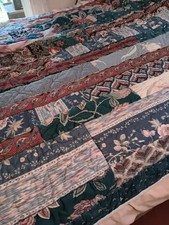 Vintage Handmade Patchwork Large Quilt 78" x 68"