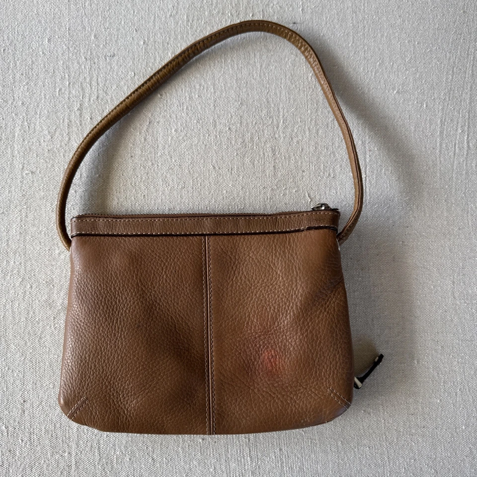 Bolso/cartera de hombro de cuero marrón guijarro Tignanello 1989 LEER Foto 2 de 4