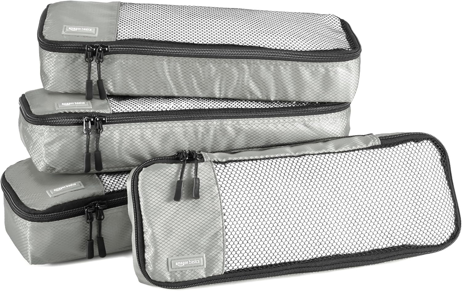 Amazon Basics Slim Packing Cubes for Travel, Packing Organizers, 4-Piece-Set wit