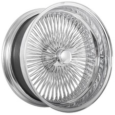 24x10 La Wire Wheels Reverse 204-spoke Straight Lace Chrome Rims 1pc