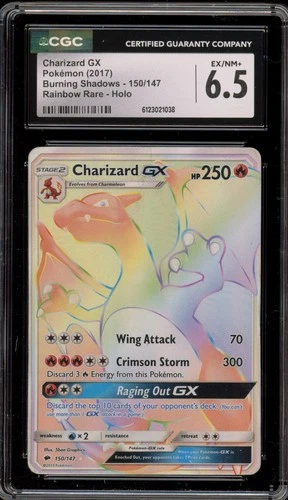 Pokemon Charizard GX Burning Shadows Secret Rare #150 CGC 6.5