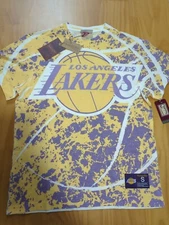 MITCHELL & NESS LA Lakers NBA Hardwood Basketball T Shirt Mens Small S New NWT