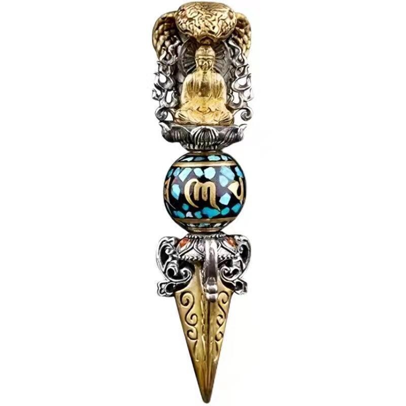 New Stainless Steel Buddhist Amulet Prayer Wheel Necklace Pendant Lucky Jewelry