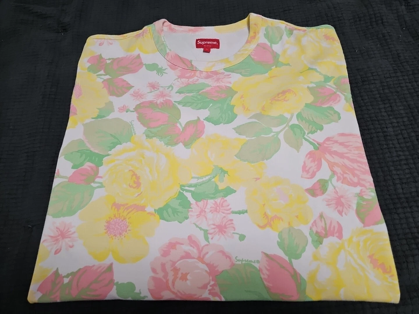 Tshirt Supreme Pastel Fleur Floral Spellout Logo SS18 Taille Large 