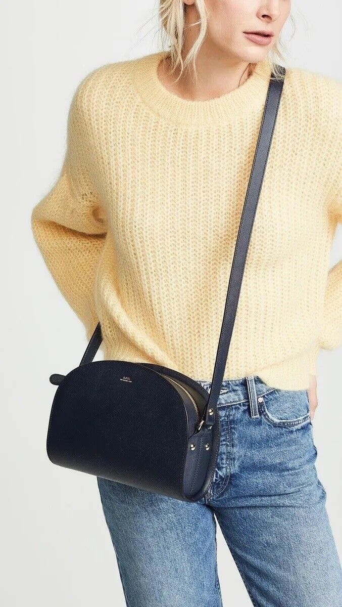 A.P.C. Demi Lune Bag Black Leather Zipper All $590 | eBay A.P.C. Demi Lune Bag Black Leather Zipper All $590 | eBay