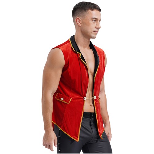 Sexy Para Hombres Chaqueta Rave Disfraz Fiesta Circo Ringmaster Detalles Dorados Carnaval - Imagen 8 de 17