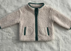 Cat & Jack Boys Girls Outerwear Fleece Jacket Full Zip White Green Size 3-6 M