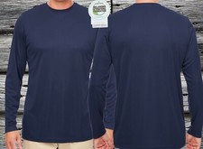 Microfiber Long Sleeve Fishing Shirt Performance Dry Fit UPF/SPF 50 Navy