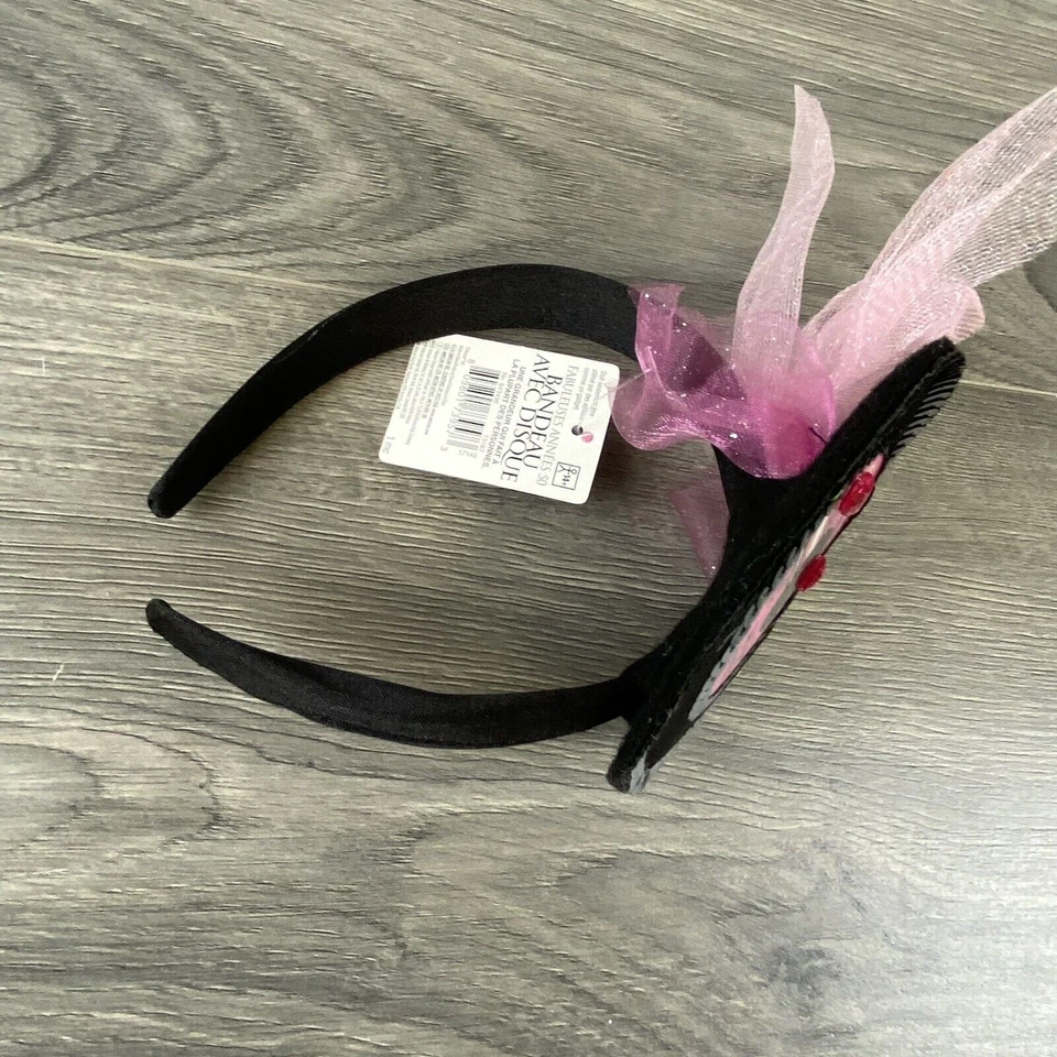 Diadema Disco Caniche Rosa Años 50 Disfraz Halloween Accesorio de Vestir Foto 3 de 4