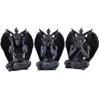 "3Er Set Baphomet \"See, Hear, Speak No Evil\""