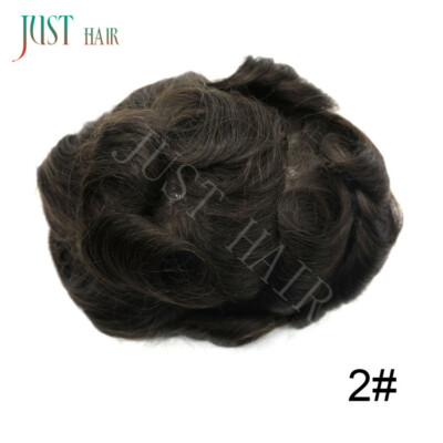 French Lace Front Mens Toupee Poly Skin Hairpieces Human Hair Replacement System