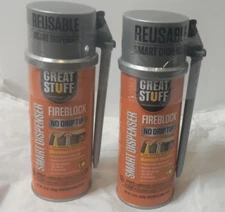 Lot of 2 Great Stuff Fireblock Insulating Foam Sealant Reusable Dispenser 12 oz.