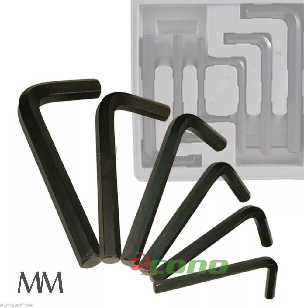 6 PC LARGE JUMBO METRIC ALLEN WRENCH TREATED STEEL HEX KEY TOOL SET MM