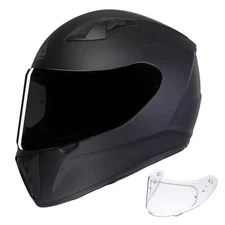 TRIANGLE Full Face Motorcycle Helmet with Clear and Tinted Visor for Adult
