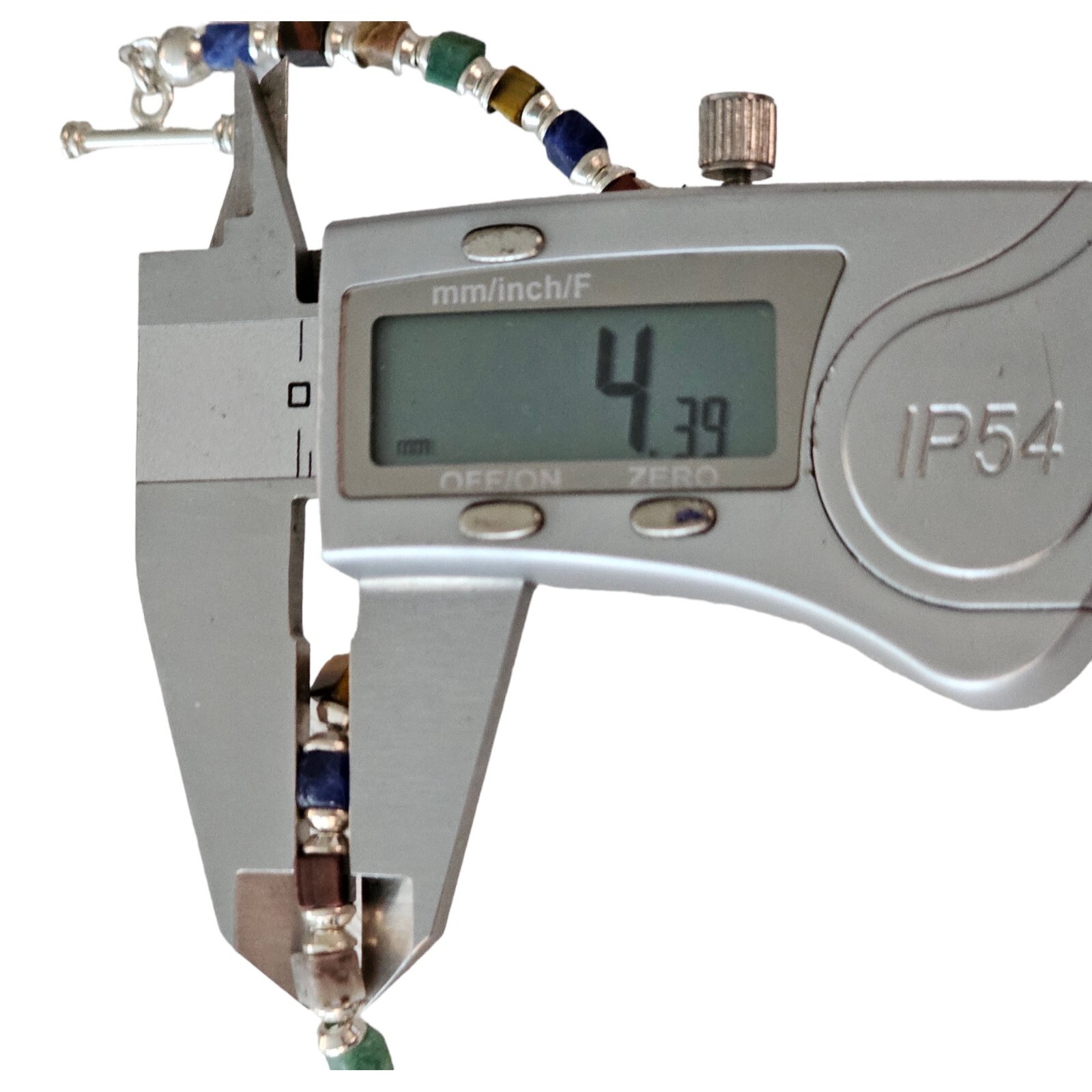 Sterling Silver Multi Cube Gemstone Bead Bracelet… - image 5