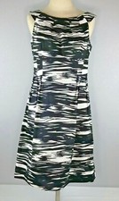 Calvin Klein Dress Size 8 Black White Sheath Sleeveless Zebra Classy Career Work