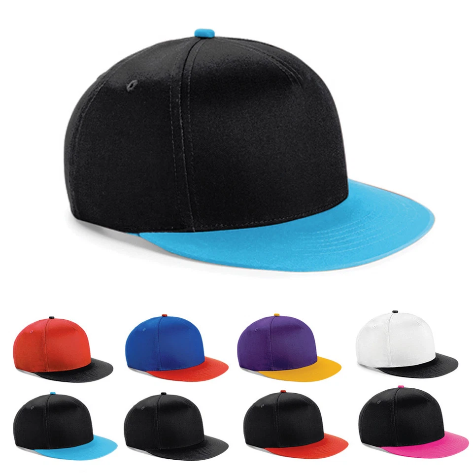 SNAPBACK-KINDERKAPPE Baseball-Cap Kunststoffverschluss NEU Beechfield CB615